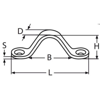 Euromarine Reinforced Flat Deck Eye A4 45X15mm