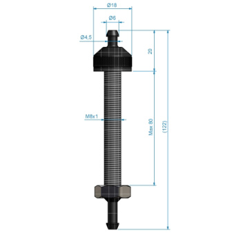 Roca 531147 - Plastic/Stainless steel (AISI304) Through-Hull Fitting for Spray Installation