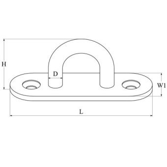 Hollex Oval Deck Eye 45x15mm Stainless Steel 316
