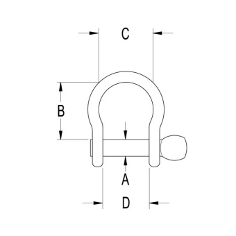 Ronstan RF637 Stainless Steel Bow Shackle, 3/8" Pin, Coined Head with Hole