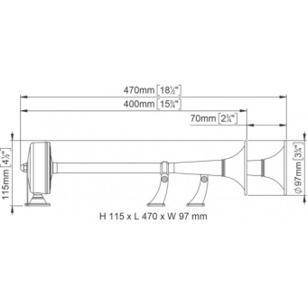 Marco Stainless Steel Marine Trumpet Horn 24V