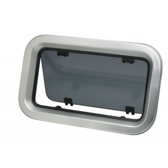 Vetus PZ Rectangular Portlight Class AIII CE - Smoky Glass with Aluminum Frame, Adjustable Locks & Mosquito Net