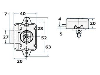 Door Handle Mini Push-Lock Spring Lock