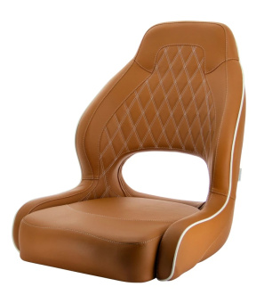 Vetus CHDRIVECB - DRIVER Sporty Helm Seat, Cognac Brown Maintenance-Free Artificial Leather