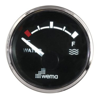 Wema 110610 Silverline Ø52mm Water Level - Standard EU 0-190 Ohm - Black Chrome