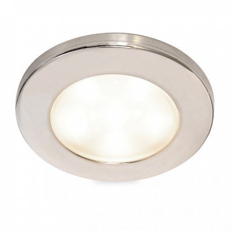 Hella Marine 2JA 980 940-011 - EuroLED 95 Down Lights - Recess Mount - White Light - Polished Stainless Steel Rim 95mm 10-33V DC