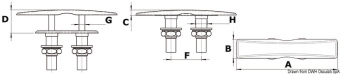 Osculati 40.151.16 - Flat Push-Up Cleat 160x34 mm