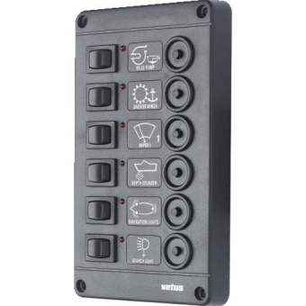 Vetus P6CB24 - Switch Panel Type P 6 with 6 Circuit Breakers 24V