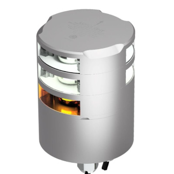 Lopolight 301-113ST+112G2ST - Towing Light 3 NM With Double 360° White Silver Anodized