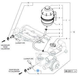 Vetus 08-01162 - Hose Pillar G1/4-16