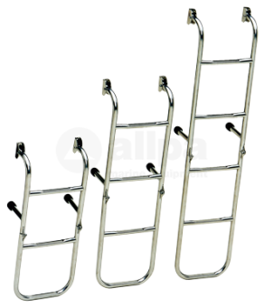 Allpa Stainless Steel Bathing Ladder, 5-Steps, With Fixed Transom Support, Dims. Unfolded 260x1040mm, Tube Ø20mm