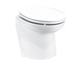 Jabsco 58020-3024 - Deluxe 17" Electric Toilet 24V, Angled With Solenoid, Soft Closing