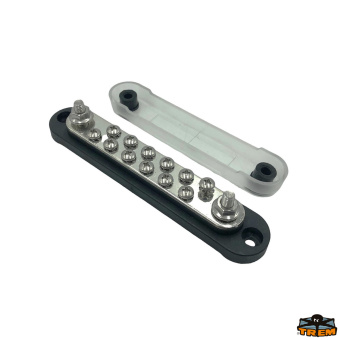 Trem L0612202 - Busbar 12xM4 2xM6 150A Black