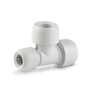 Jabsco HD12/28W - Hep2O HD12 Push Fit Reducing Tee White (28mm x 22mm x 28mm)