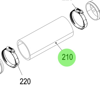 Steyr 2181010-0 - Molded Hose for SE196E35 and SE156E32 Engines