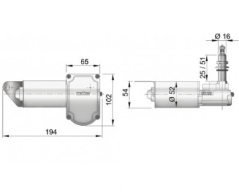 Vetus DIN/RW Wiper Motors