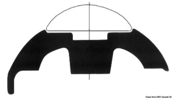 Osculati Type 1 Semi-Circular Stainless Steel Insert with 185mm Hole Spacing (12m)