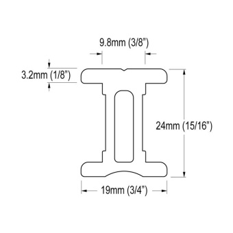 Ronstan RC6190-1.0 Series 19 I-Track, 1m