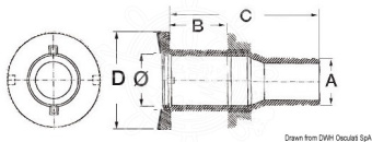 Osculati 17.524.05 - Flush Skin Fitting AISI 316 1"1/2 x 44 mm