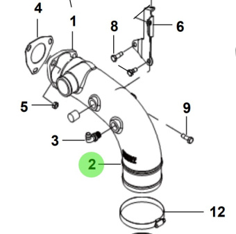 Bukh 00104-5S102 - Exhaust Elbow for S270J Engines