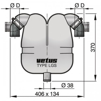 Vetus LGS Exhaust Gas/Water Separator