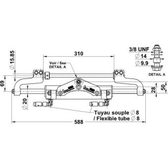 Lecomble & Schmitt 2203577 LS 7000 Pro Steering Kit For Twin Motors - 12m Hose
