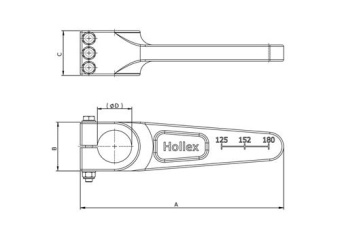 Hollex Rudder Tiller Arm Aluminum Ø40mm