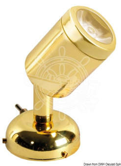 Osculati 13.904.02 - Articulated Spotlight Polished Brass 1 x 3 W HD