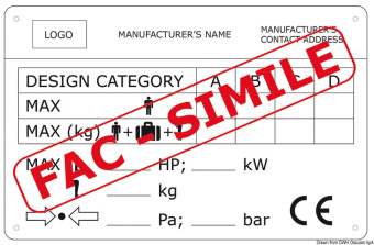 Osculati 54.410.00 - CE Boat Identification Plate For Outboard Engines