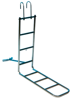 Allpa Stainless Steel Bow Ladder, 7-Steps, With Adjustable Bow Support & Hooks For Pulpit, Tube Ø25mm