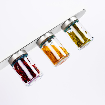 Silwy GD-192-CS-3 - 1.25" 192 ml Transparent/Silver Crystal Glass/Magnet Glasses Set For Delicacies, 3 Pieces
