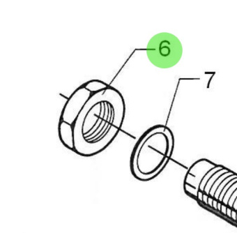 Bukh 510B2307 - Stop Solenoid Nut MF16X1.5 for DV24RME, DV29RME, and DV32 Engines