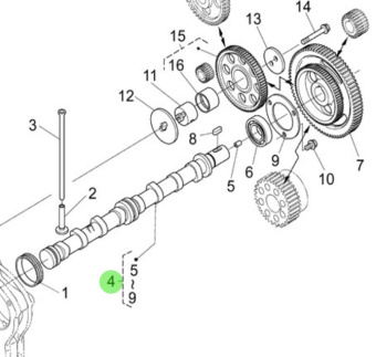 Nanni Diesel 970314921 - Camshaft Assembly for N4.85 and N4.100 Engines