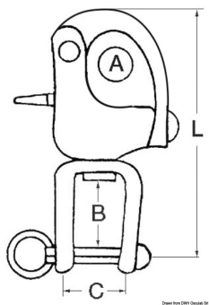 Osculati 09.939.02 - Snap-Shackle With Swivel For Spinnaker AUSI 316 87 mm