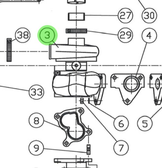 Bukh 611L0150 - Turbocharger for DV32 and DV48 Engines From 2020 Onward