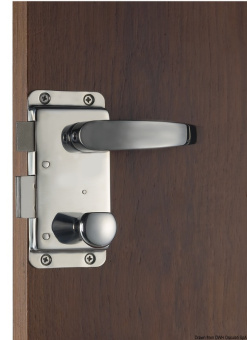 Osculati Door Free-Standing Lock 118.5x57 mm External Right with Handless Lock, Handle with Knob Internal Lock & Yale Key AISI 316 - 38.129.52