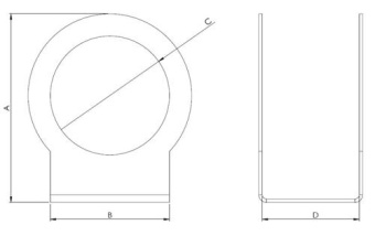 Hollex Single Cup Holder 111x70mm
