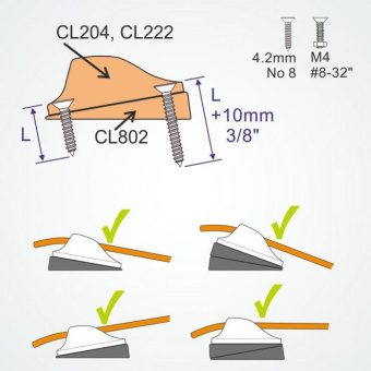 Clamcleat CL802 Tapered Pad for CL204, CL222 and CL222AN Cleats, 10° Angle