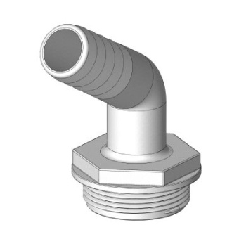 Trudesign 90258 Elbow 120° MM Threaded Splined 25 mm 1''1/2 BSP Gasket Blue - White - Packaged