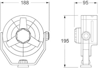 Hella Marine 8EV 003 361-002 Fan Ø150mm - Turbo - 12V - 6.5W - Black - Cable: 1400mm