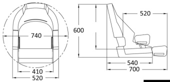 Osculati 48.410.21 - Ergonomic Padded Seat With RM52 Flip Up To Be Padded