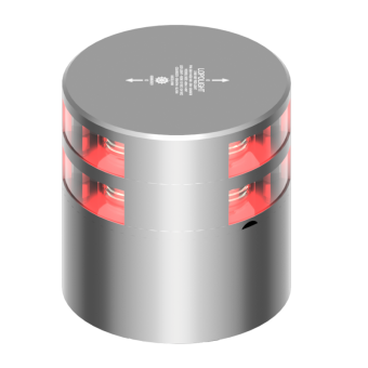 Lopolight 201-014ST-180-CD - Navigation Light 2NM 180° Red, Double, Silver W/Conn & Alu-Base (CD)
