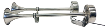 Allpa Stainless Steel Electro-Magnetic Boat Horn Set, Dual Tone, L=463,5mm, 12v (105db(A)-350/400hz)