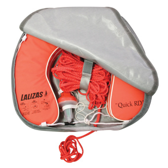 Lalizas 72078 - Set Horseshoe Lifebuoy "Quick RD" Orange, Lifebuoy Light 71325, 30m Rope, Case Gray