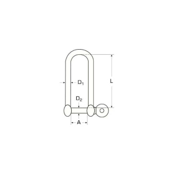 Belship 722534 - Forged Polished Stainless Steel AISI 316 Long D-Shackle With Eye Bolt 4mm (10 pcs)