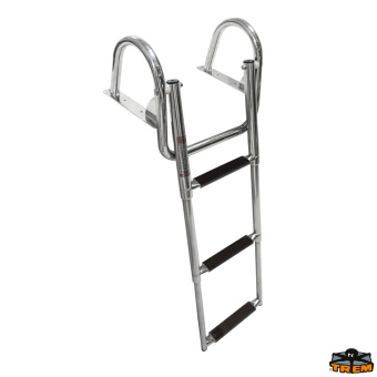 Trem S1980003 - Retractable Telescopic Ladders With Handles 3 Steps Black Color