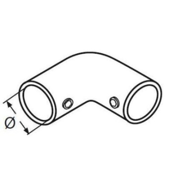 Euromarine 90° Elbow A4 For Ø22mm Tube