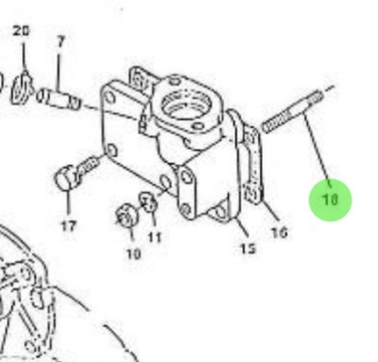 Nanni Diesel 970154008 - Thermostat Housing Stud for Fresh Water Pump