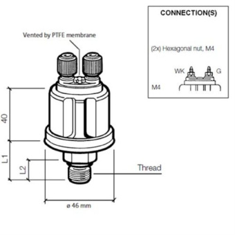 VDO 360-081-053-003C - Pressure Sender 25Bar (E/Ret) W/C5.5 M18x1.5