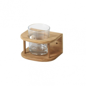 Teak Curved Glass Holders